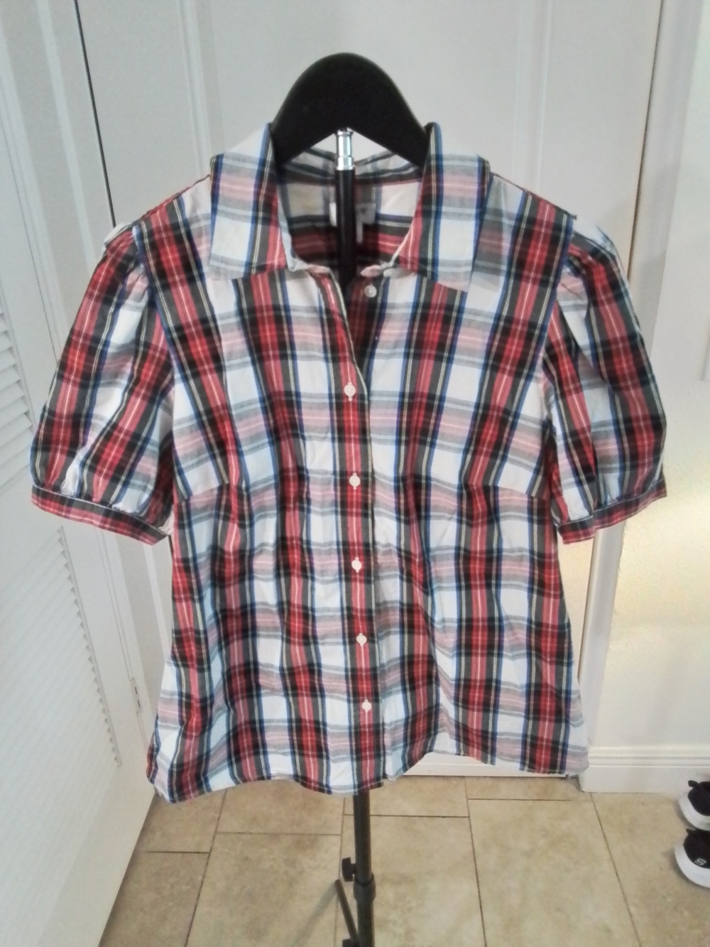 J. Crew Kids Plaid Button-Down Shirt in Red, Blue & White